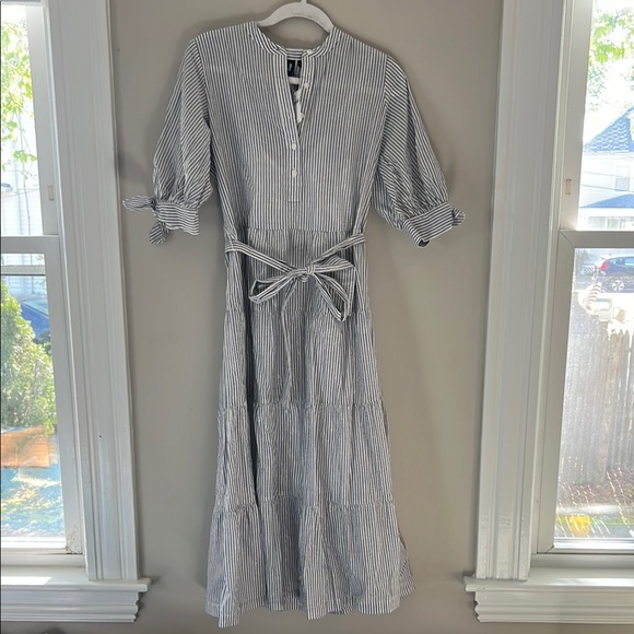GAP Dresses & Skirts - NWT Gap Striped Gray Midi Dress Size Small